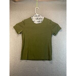 Bentley Women's Short Sleeve Green Crew Neck Pullover‎ Stretch Blouse L